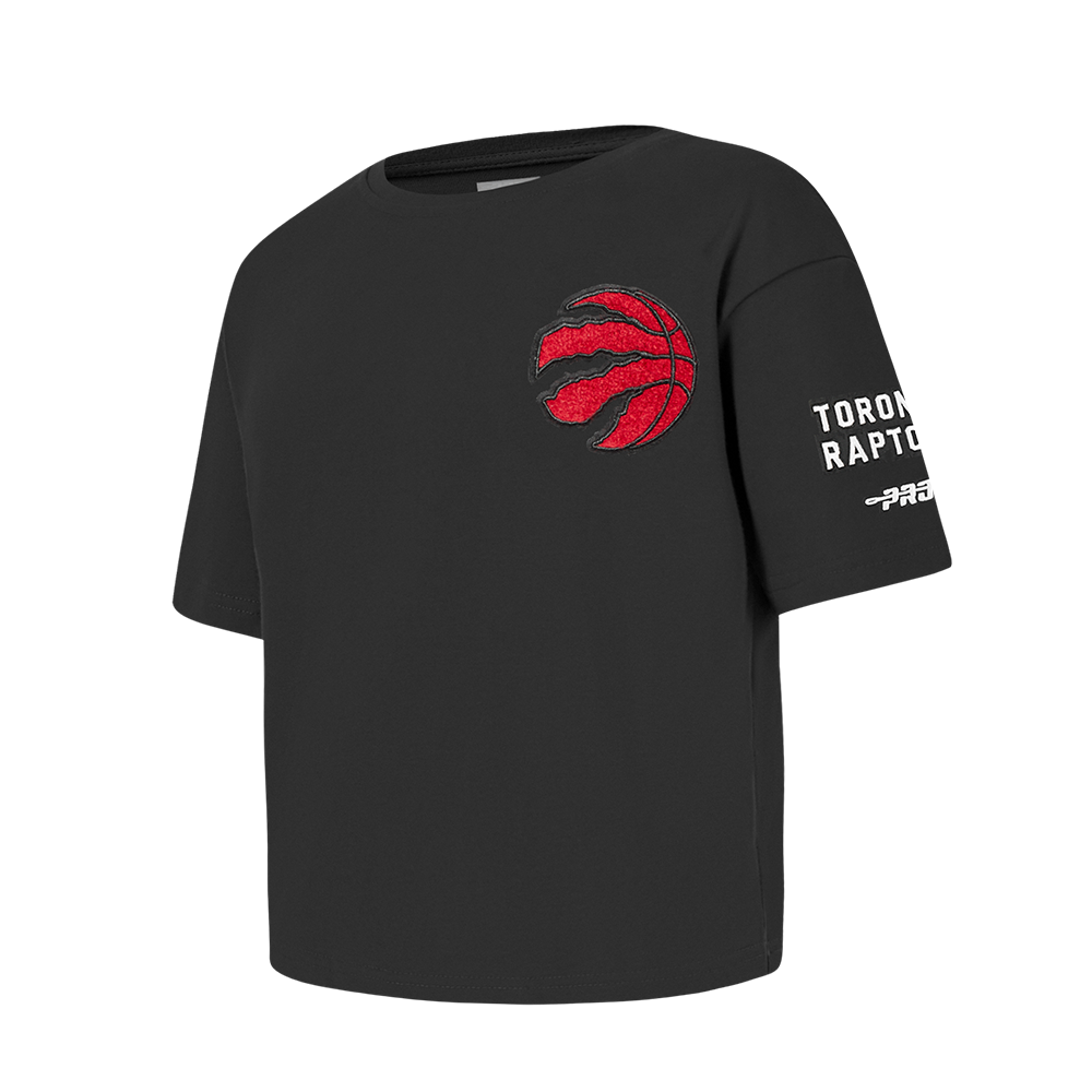 NBA TORONTO RAPTORS CLASSIC T-SHIRT À COUPE CARRÉE À MANCHES COURTES POUR FILLE BAMBIN (NOIR)