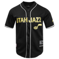 NBA UTAH JAZZ CLASSIC MAILLOT À BOUTONS EN FILET POUR HOMME (NOIR)