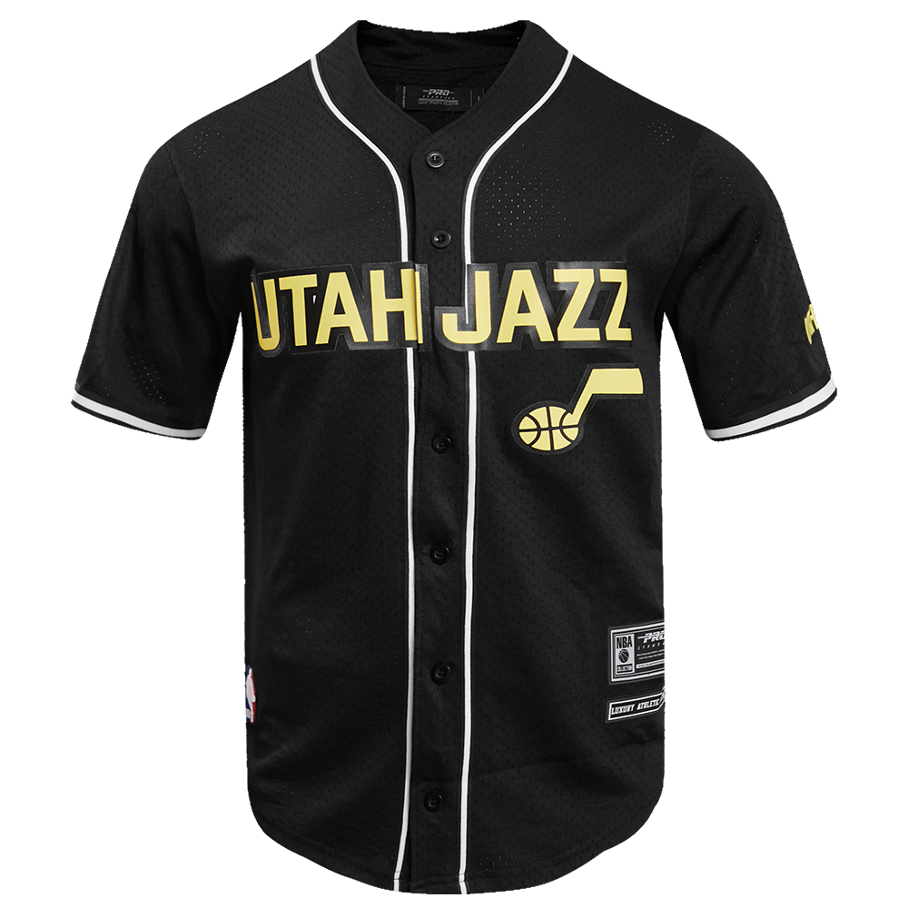 NBA UTAH JAZZ CLASSIC MAILLOT À BOUTONS EN FILET POUR HOMME (NOIR)