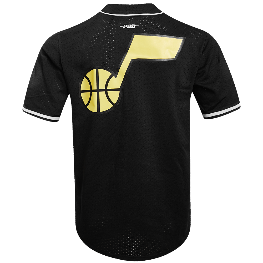 NBA UTAH JAZZ CLASSIC MAILLOT À BOUTONS EN FILET POUR HOMME (NOIR)