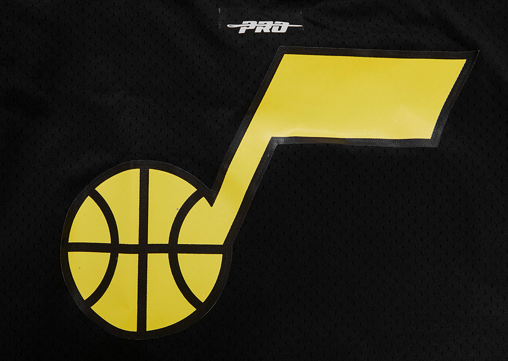 NBA UTAH JAZZ CLASSIC MAILLOT À BOUTONS EN FILET POUR HOMME (NOIR)