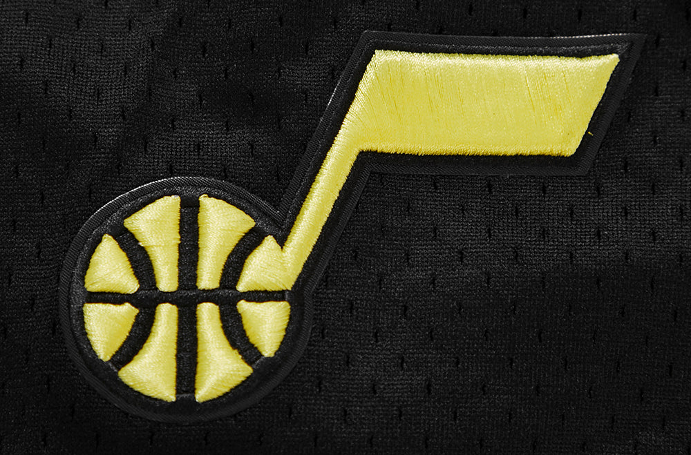 NBA UTAH JAZZ CLASSIC MAILLOT À BOUTONS EN FILET POUR HOMME (NOIR)