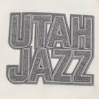 NBA UTAH JAZZ REVERSE FRENCH TERRY CHANDAIL À COL ROND EN MOLLETON À ÉPAULES TOMBANTES POUR HOMME (COQUILLE D'ŒUF)