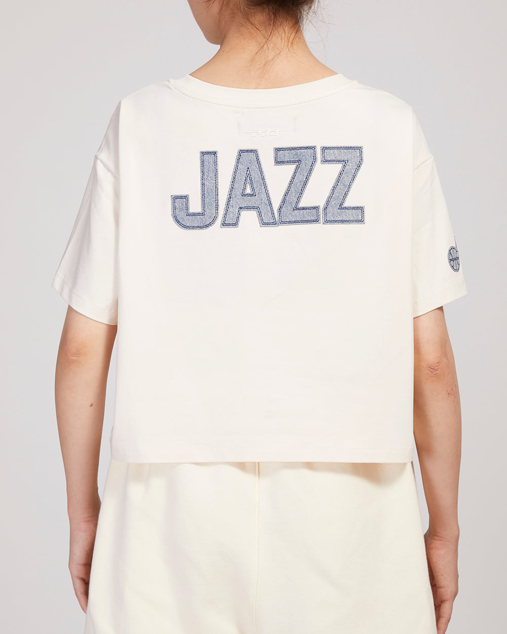 NBA UTAH JAZZ VARSITY BLUES WOMEN'S BOXY TEE (LINEN)