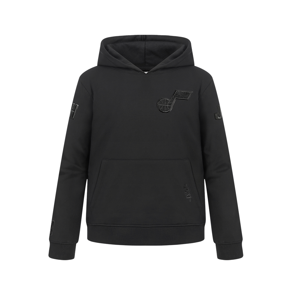 NBA UTAH JAZZ TRIPLE BLACK BIG BOY'S FLC PO HOODIE (BLACK)