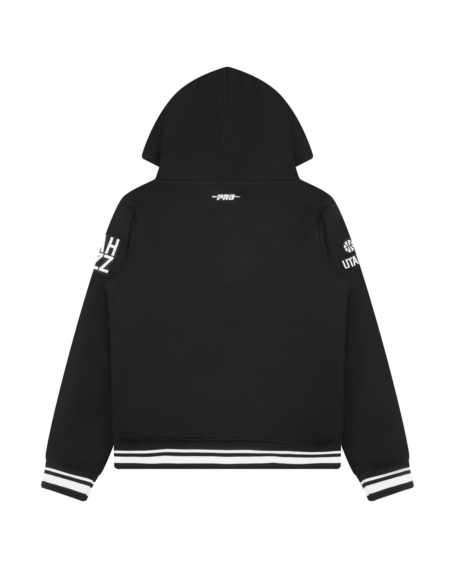 NBA UTAH JAZZ RETRO CLASSIC BIG BOYS RIB FLEECE PULLOVER HOODIE (BLACK)