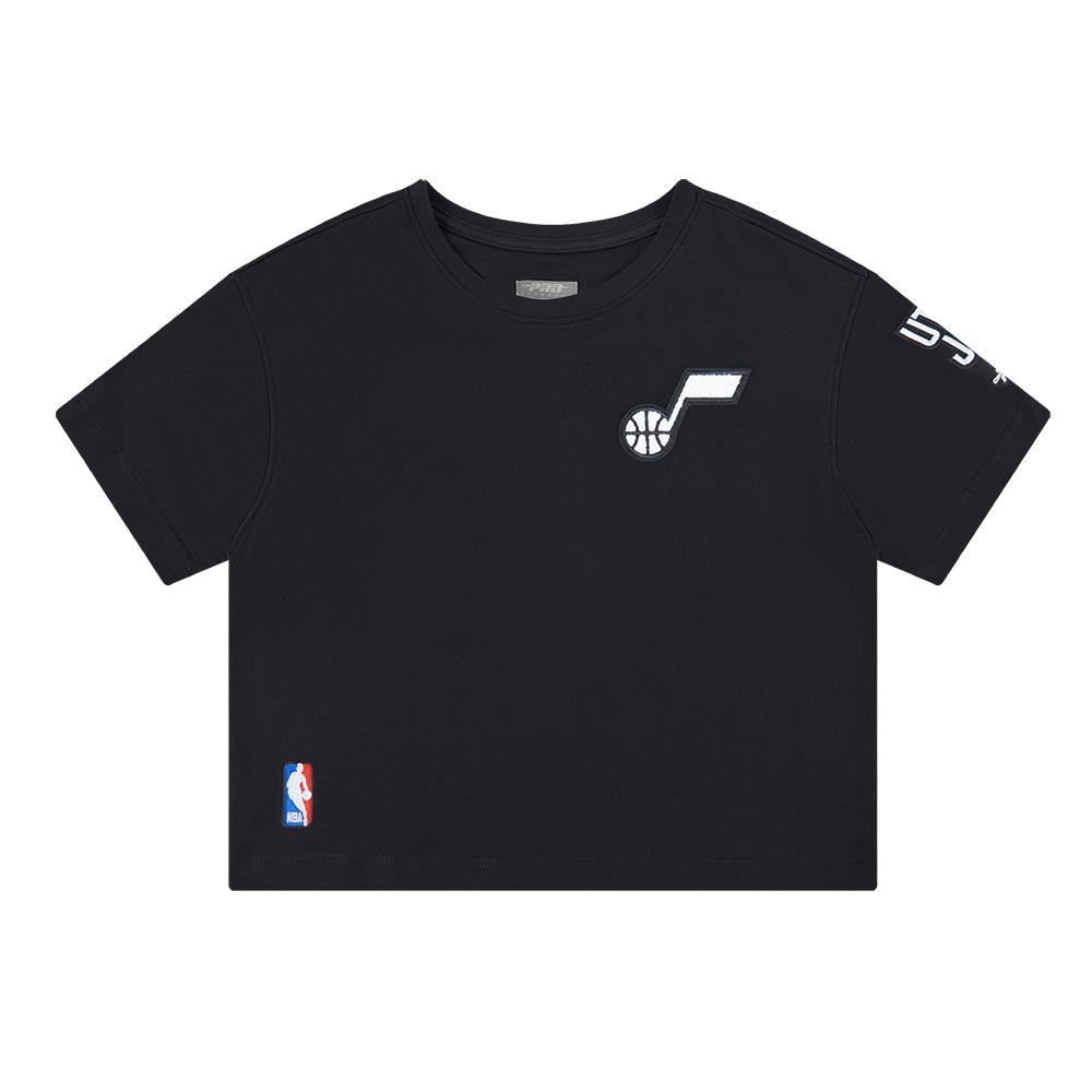 NBA UTAH JAZZ CLASSIC T-SHIRT À COUPE CARRÉE À MANCHES COURTES POUR FILLE JUNIOR (NOIR)