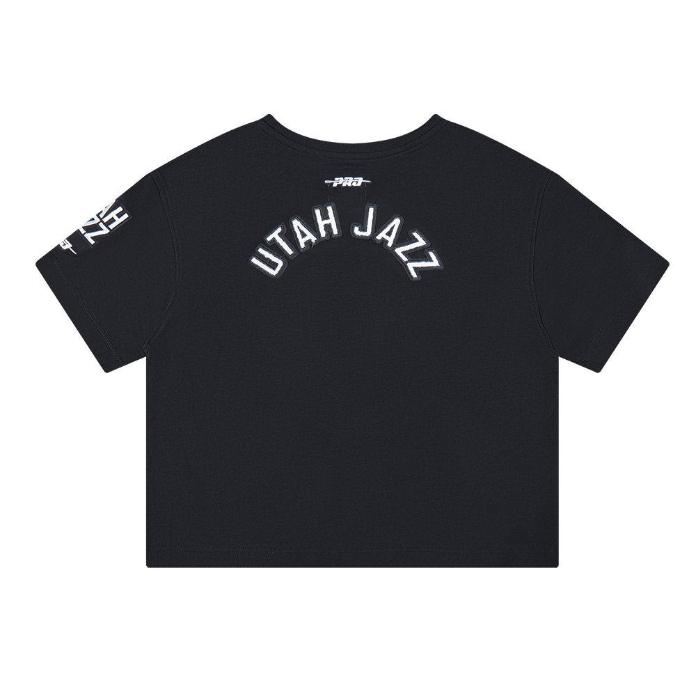 NBA UTAH JAZZ CLASSIC T-SHIRT À COUPE CARRÉE À MANCHES COURTES POUR FILLE JUNIOR (NOIR)
