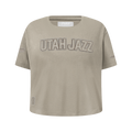 NBA UTAH JAZZ NEUTRAL BIG GIRL'S SS BOXY TEE (TAUPE)