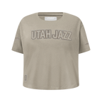 NBA UTAH JAZZ NEUTRAL BIG GIRL'S SS BOXY TEE (TAUPE)