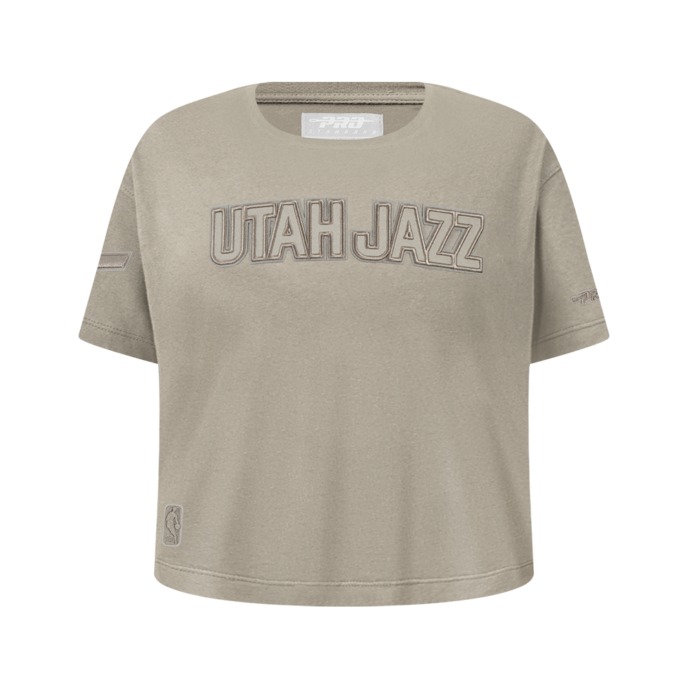 NBA UTAH JAZZ NEUTRAL BIG GIRL'S SS BOXY TEE (TAUPE)