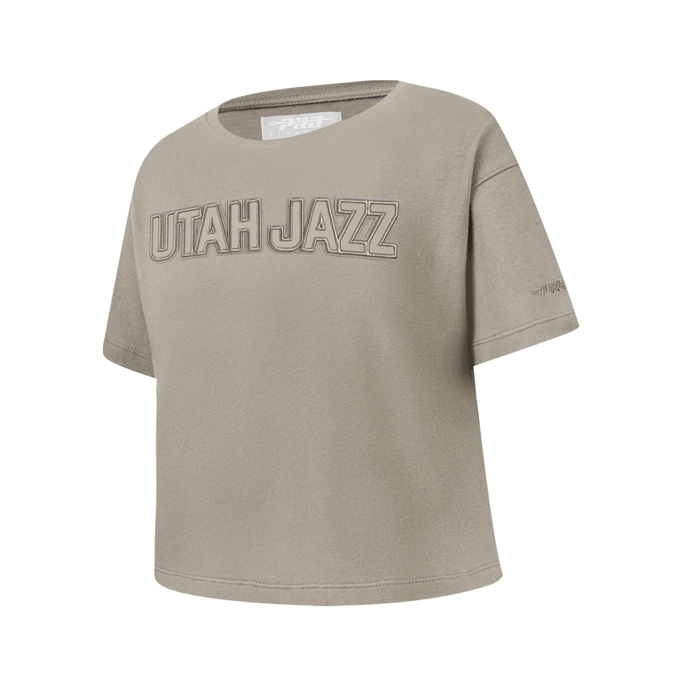 NBA UTAH JAZZ NEUTRAL BIG GIRL'S SS BOXY TEE (TAUPE)
