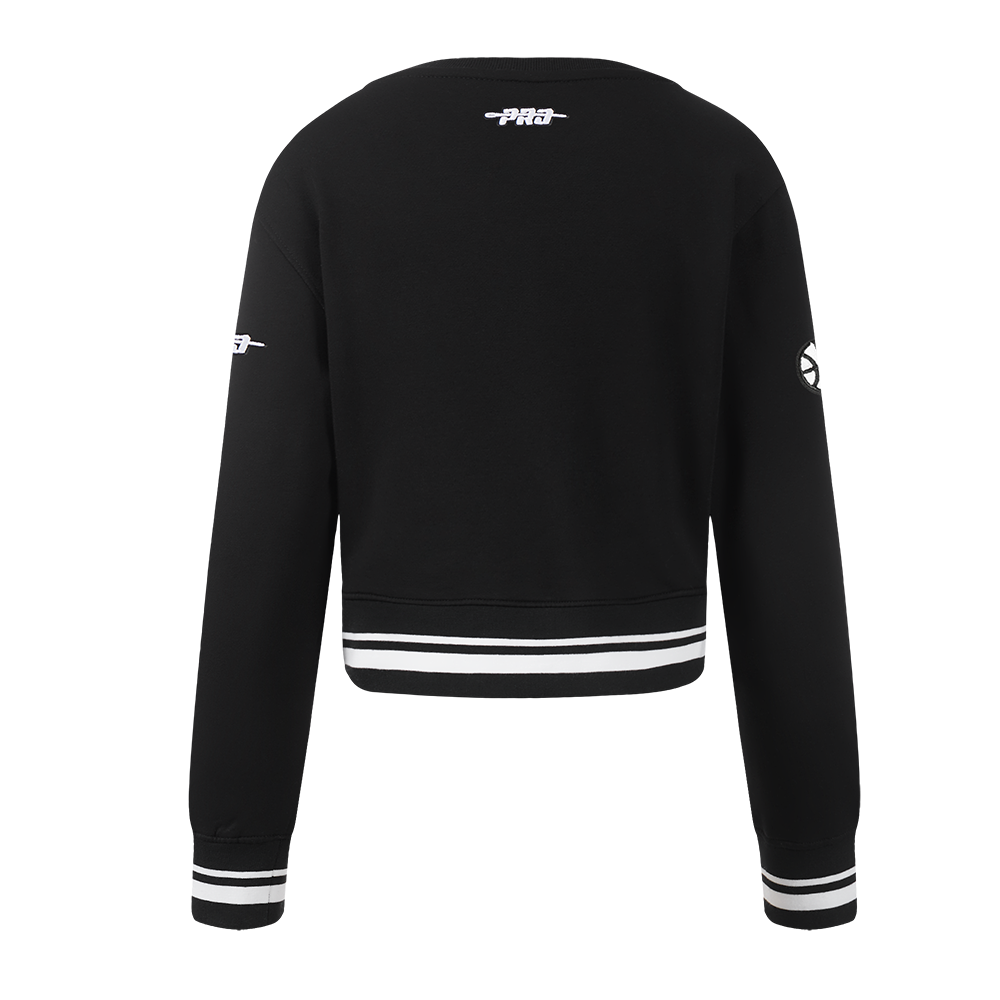NBA UTAH JAZZ RETRO CLASSIC BIG GIRL'S RIB FLC CREWNECK (BLACK)