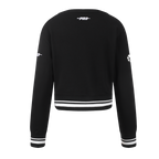 NBA UTAH JAZZ RETRO CLASSIC BIG GIRL'S RIB FLC CREWNECK (BLACK)