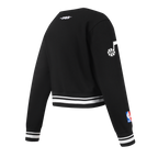 NBA UTAH JAZZ RETRO CLASSIC BIG GIRL'S RIB FLC CREWNECK (BLACK)