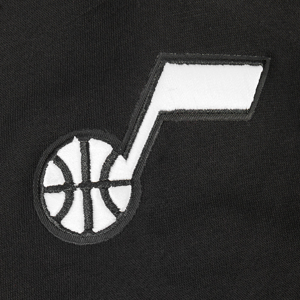 NBA UTAH JAZZ RETRO CLASSIC BIG GIRL'S RIB FLC CREWNECK (BLACK)