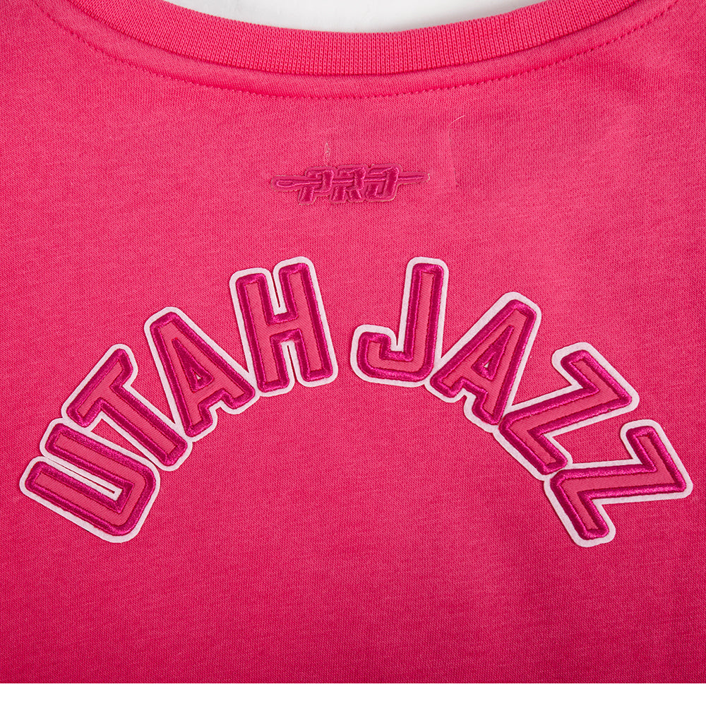 NBA UTAH JAZZ CHANDAIL À COL ROND TRIPLE ROSE EN MOLLETON POUR FILLE JUNIOR (VIOLET BETTERAVE)