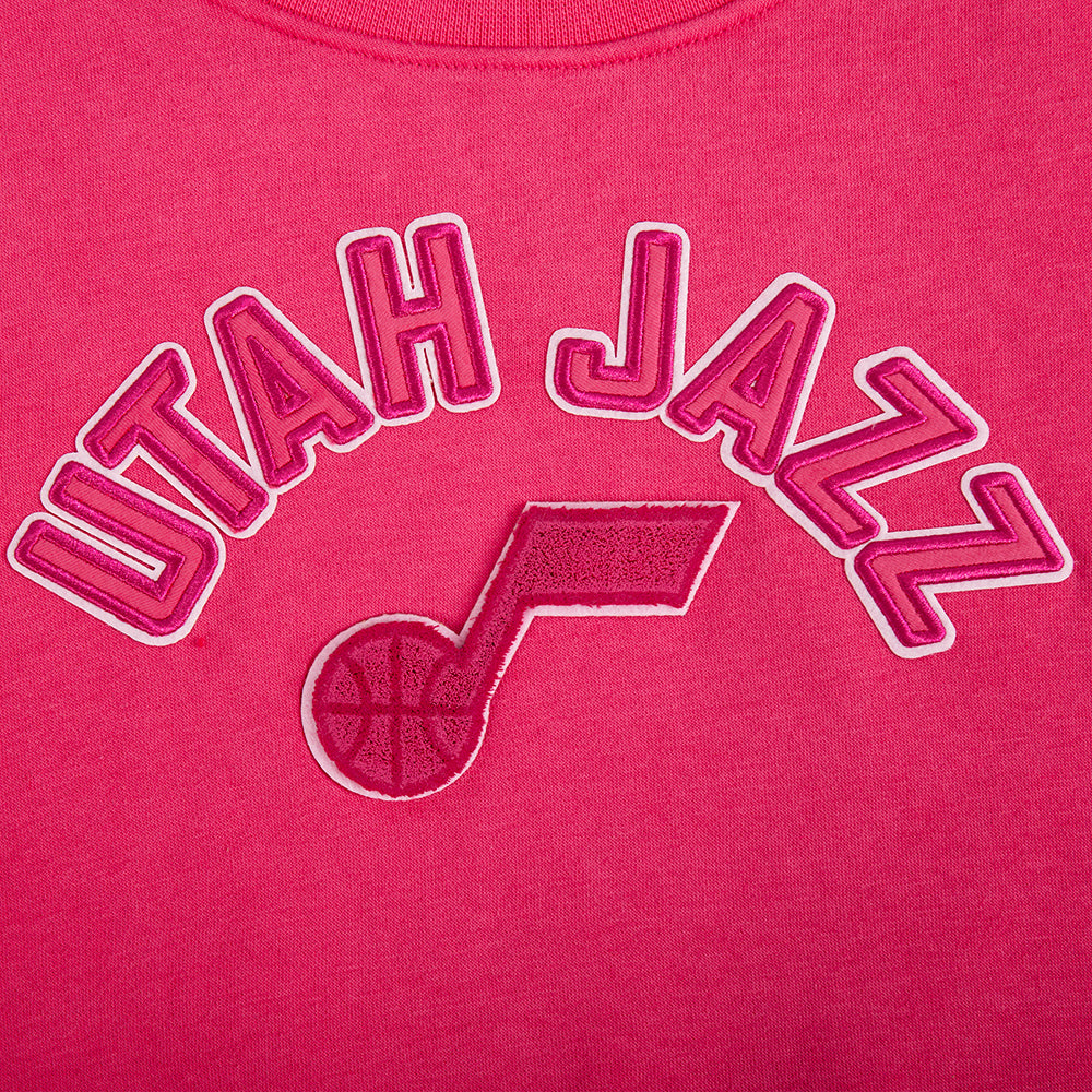 NBA UTAH JAZZ CHANDAIL À COL ROND TRIPLE ROSE EN MOLLETON POUR FILLE JUNIOR (VIOLET BETTERAVE)