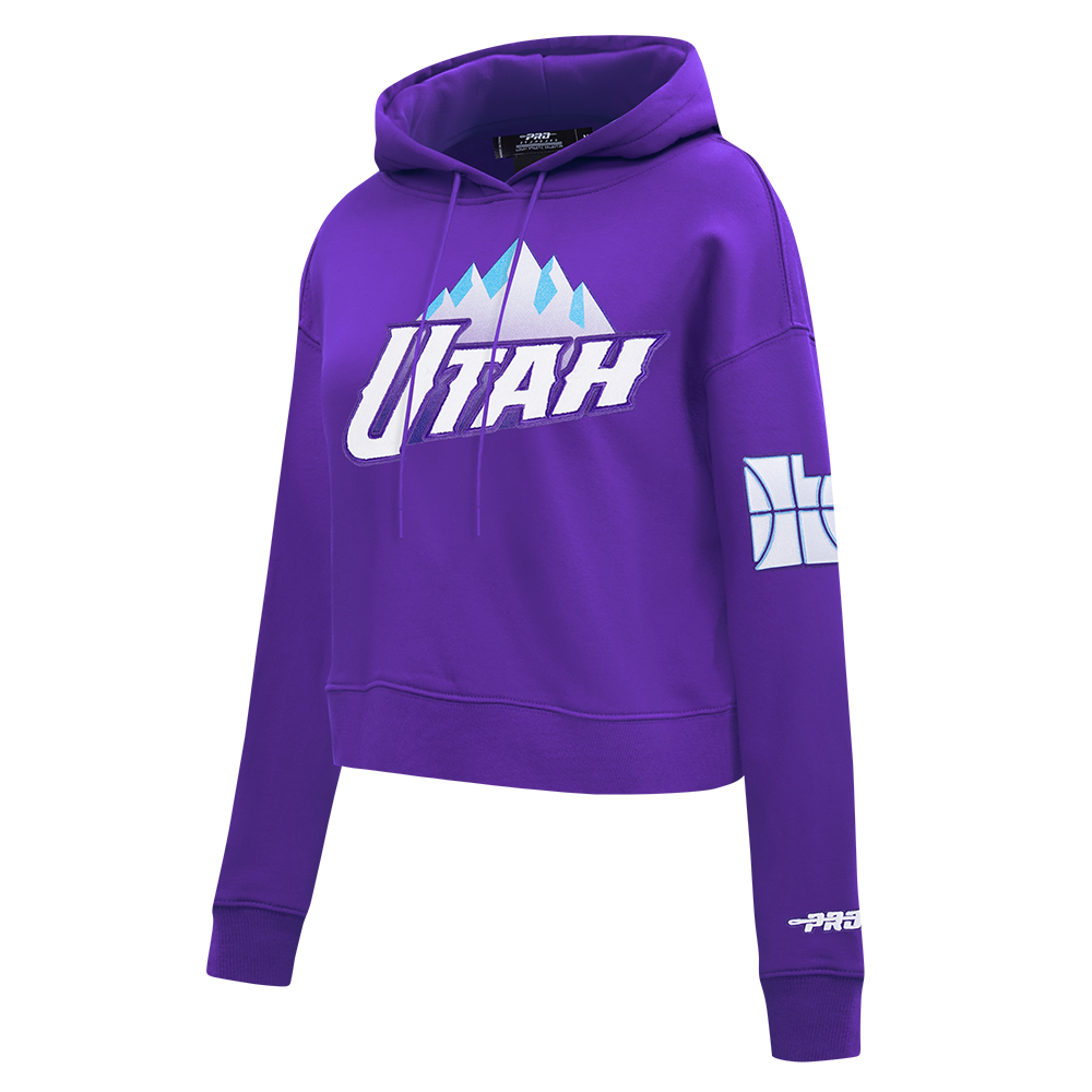 NBA UTAH JAZZ CITY EDITION 24-25 WOMEN'S FLC CROPPED PO HOODIE (PURPLE)