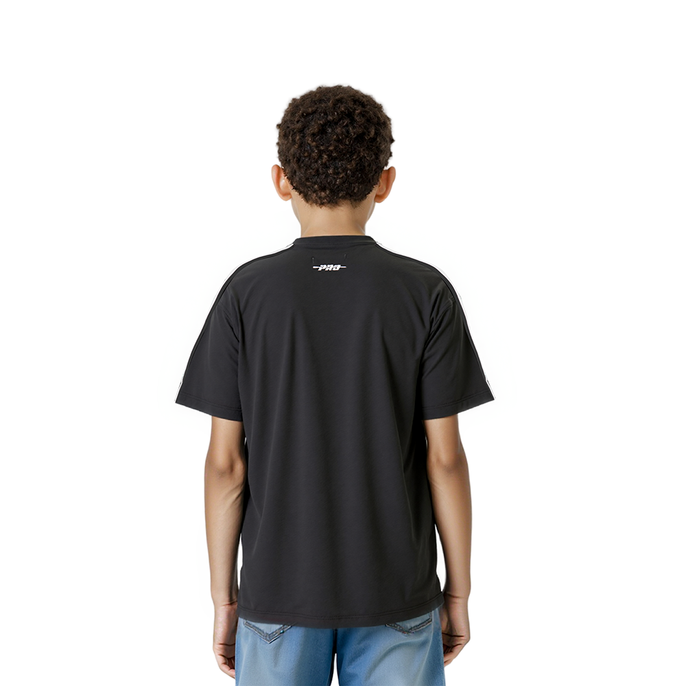 NBA UTAH JAZZ RETRO CLASSIC T-SHIRT À BANDES À MANCHES COURTES POUR GARÇON ENFANT (NOIR)
