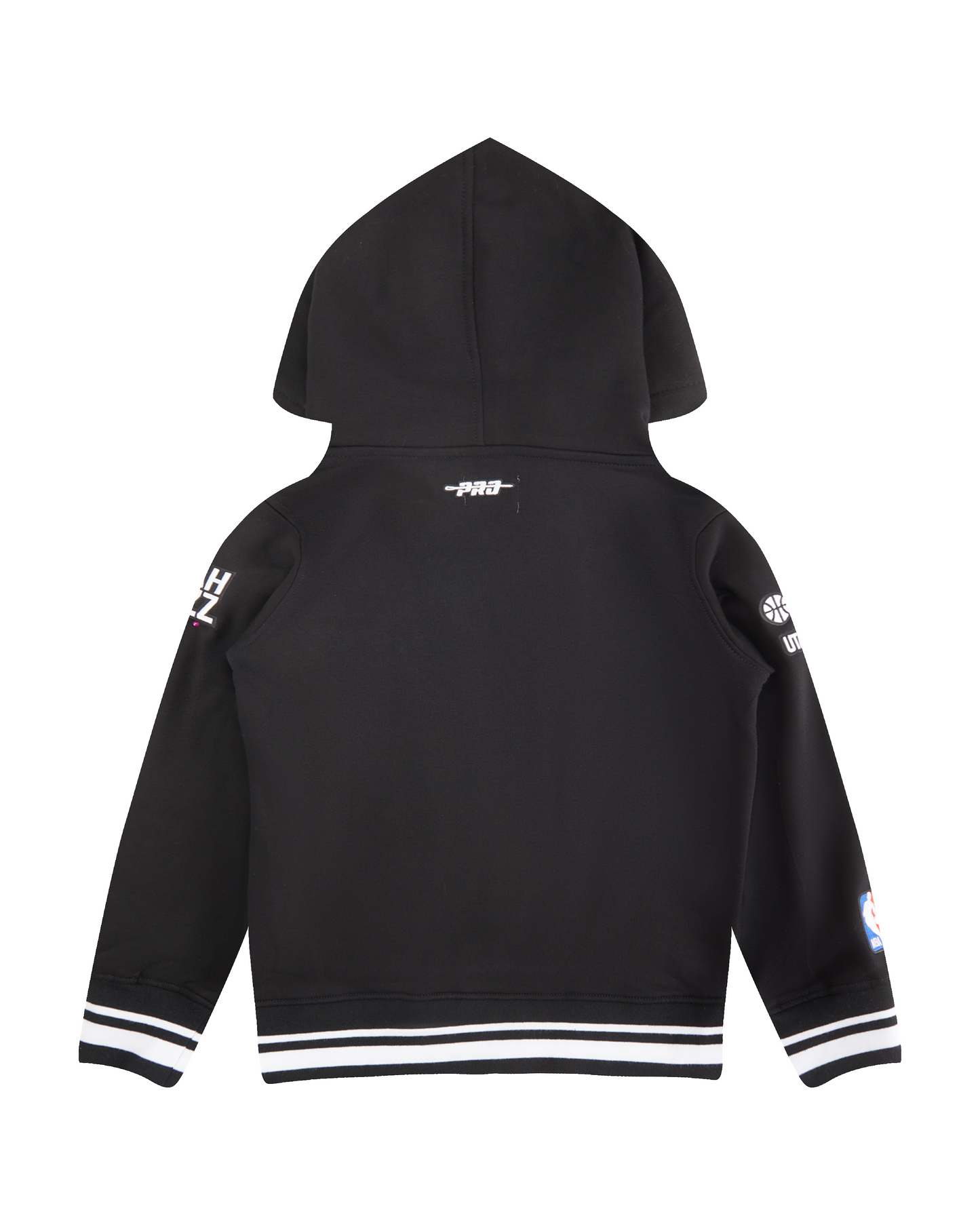 NBA UTAH JAZZ RETRO CLASSIC LITTLE BOYS RIB FLEECE PULLOVER HOODIE (BLACK)