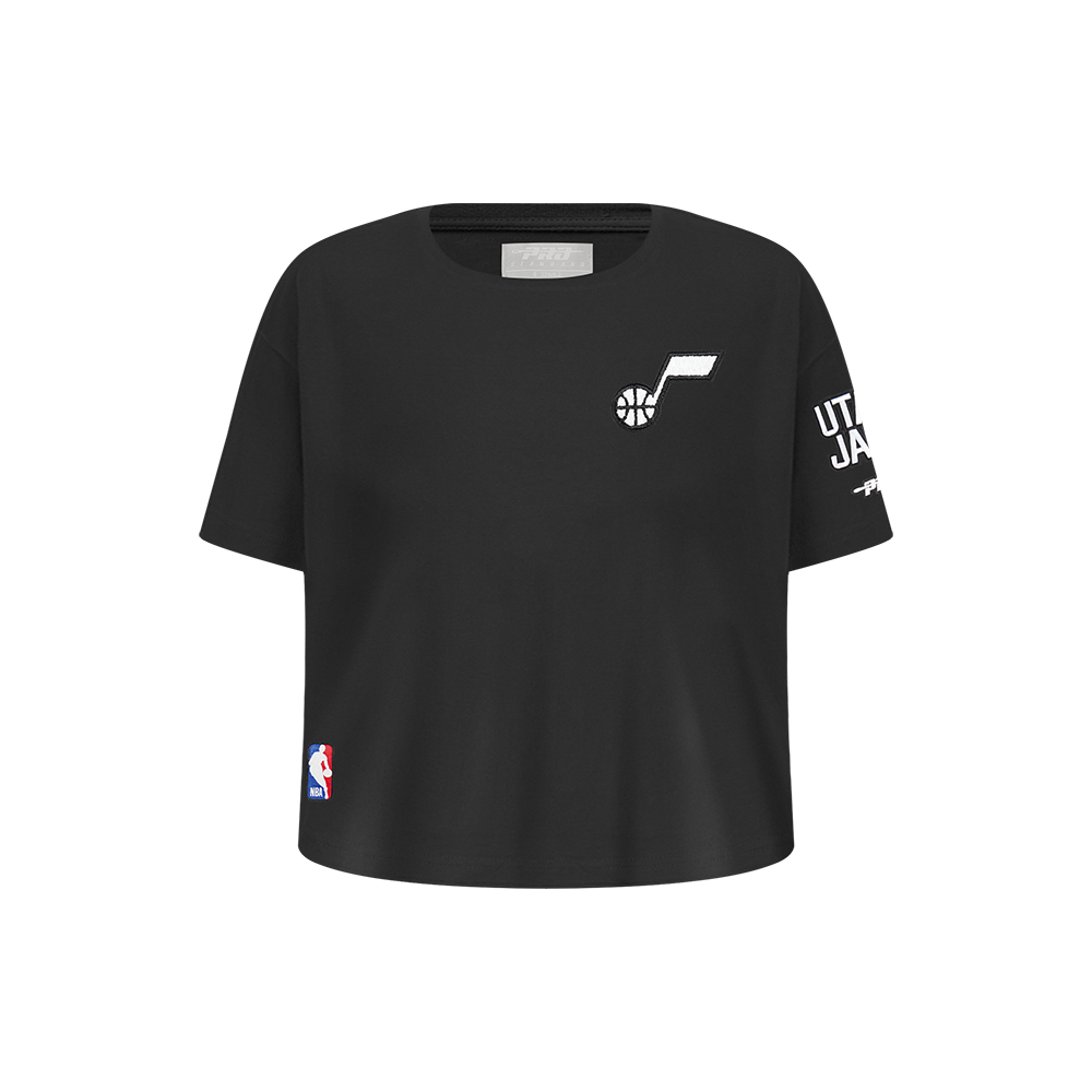 NBA UTAH JAZZ CLASSIC T-SHIRT À COUPE CARRÉE À MANCHES COURTES POUR FILLE ENFANT (NOIR)