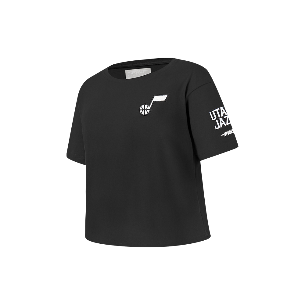 NBA UTAH JAZZ CLASSIC LITTLE GIRLS SHORT SLEEVE BOXY TEE (BLACK)