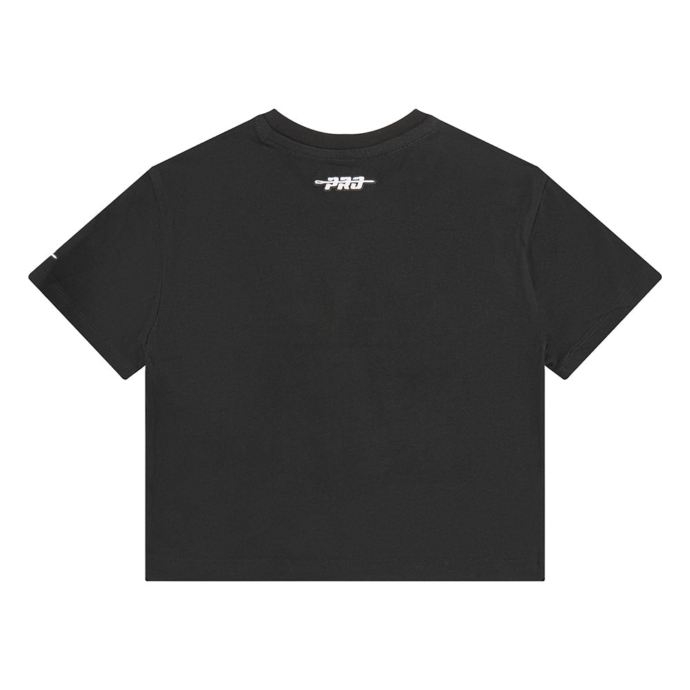 NBA UTAH JAZZ RETRO CLASSIC TODDLER GIRLS SHORT SLEEVE BOXY TEE (BLACK)