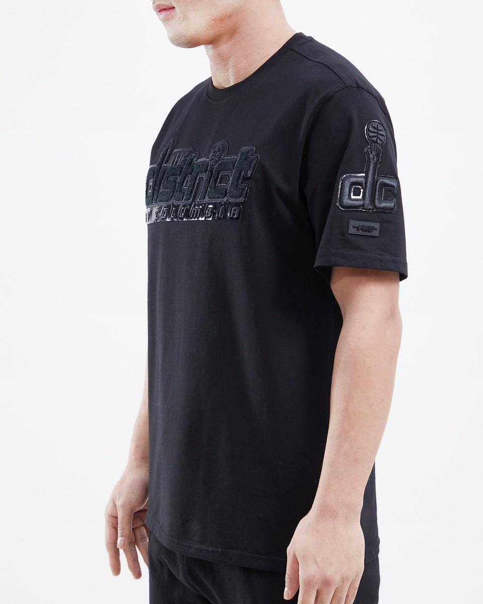 NBA WASHINGTON WIZARDS TRIPLE BLACK LOGO PRO TEAM MEN'S TEE (BLACK)