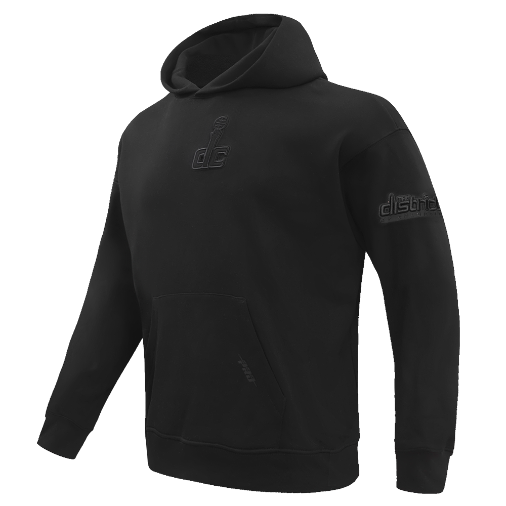 NBA WASHINGTON WIZARDS NEUTRAL DROP SHOULDER MEN'S PO HOODIE (BLACK)
