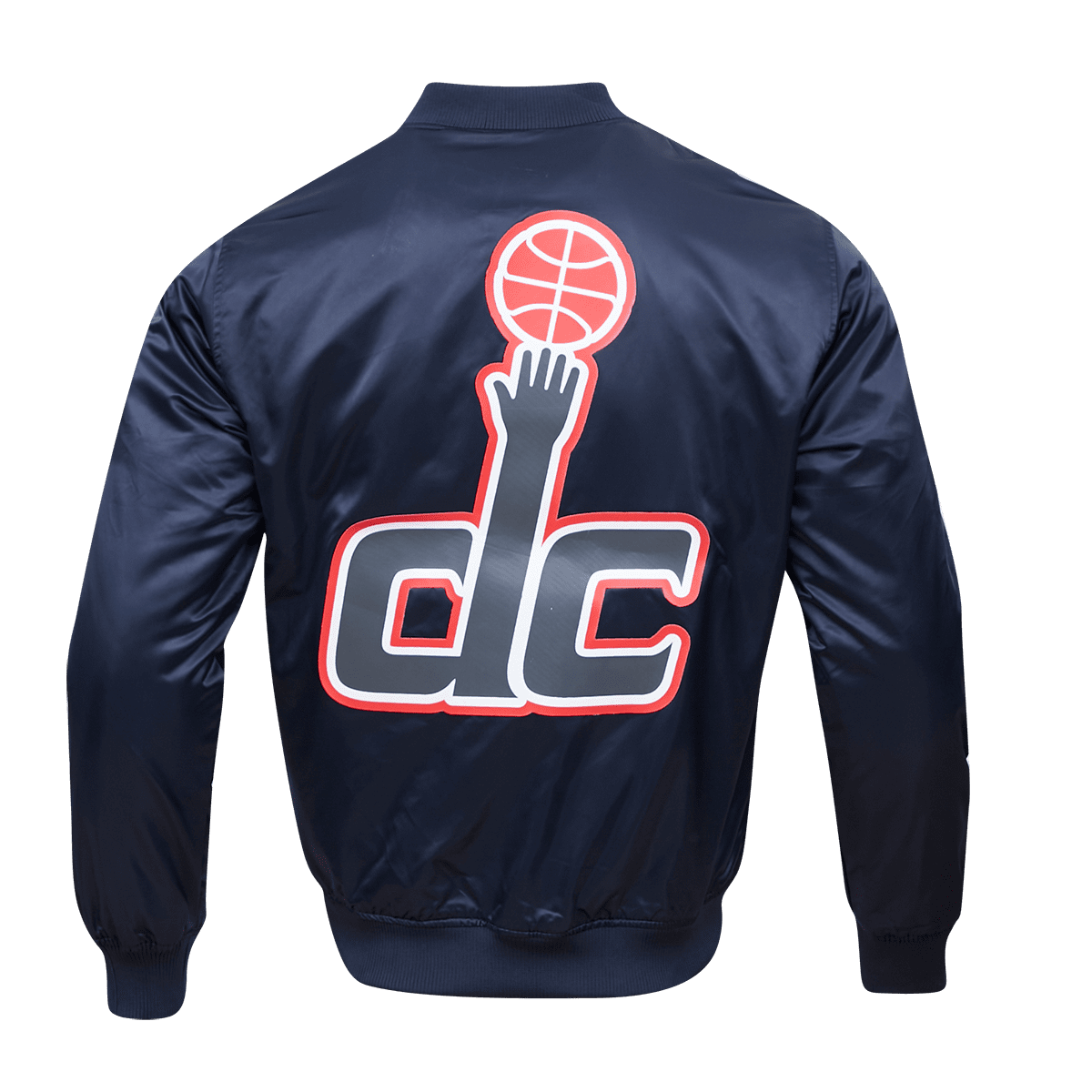 NBA WASHINGTON WIZARDS BIG LOGO MEN'S SATIN JACKET (MIDNIGHT NAVY)