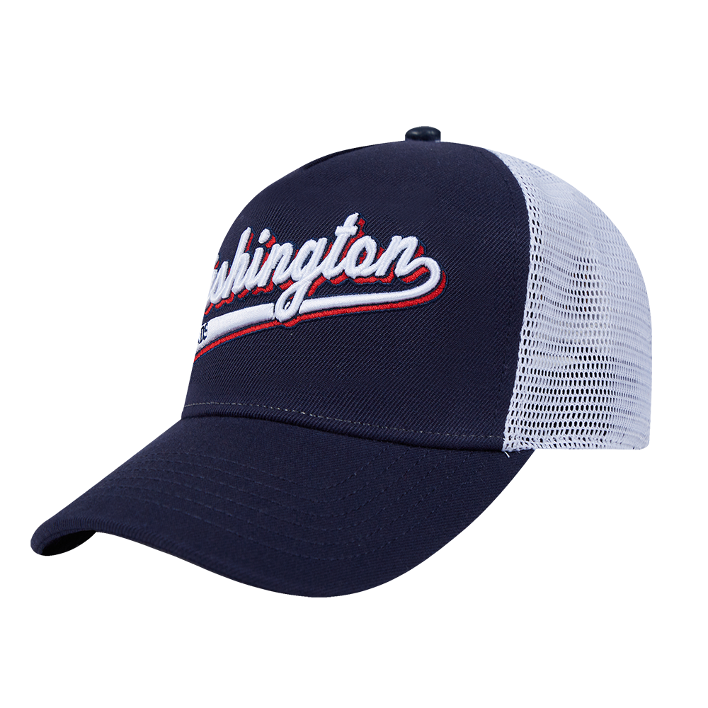 NBA WASHINGTON WIZARDS SCRIPT TAIL TRUCKER HAT (MIDNIGHT NAVY)