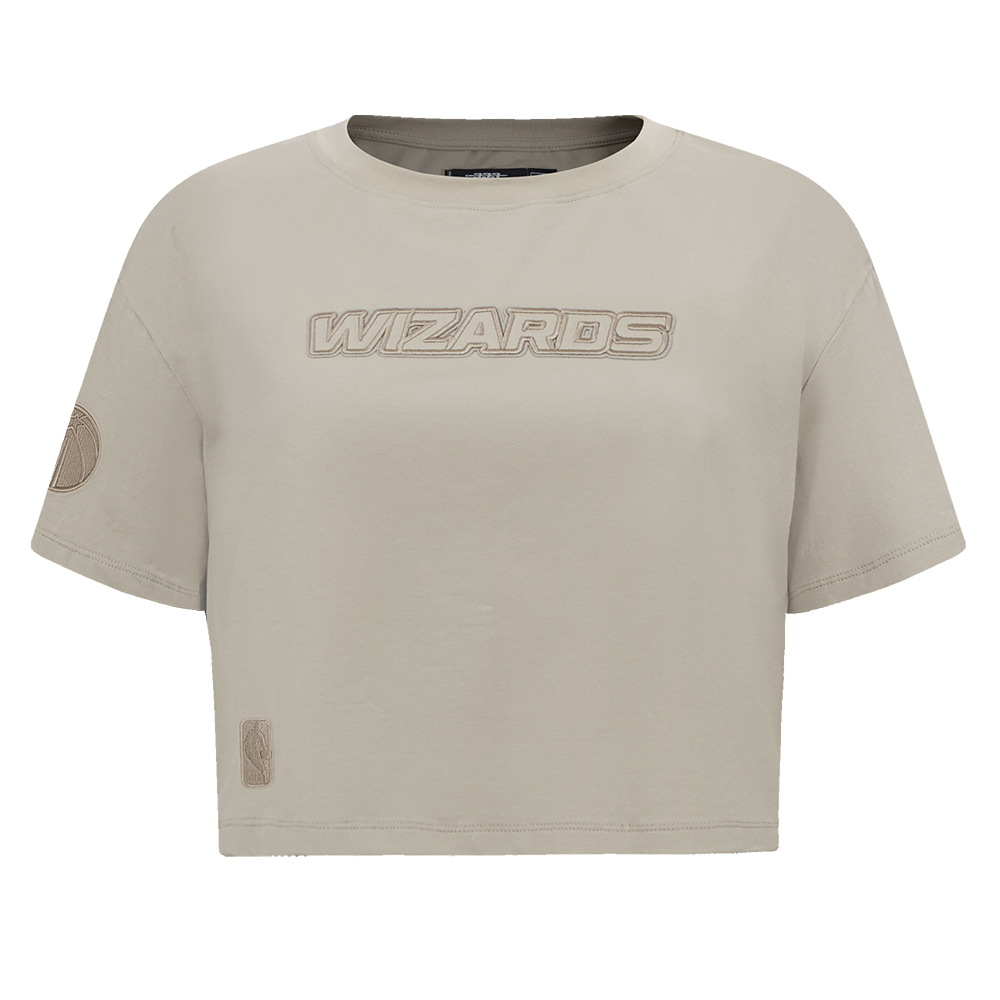 NBA WASHINGTON WIZARDS NEUTRAL SINGLE JERSEY BOXY TEE (TAUPE)