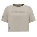 NBA WASHINGTON WIZARDS NEUTRAL SINGLE JERSEY BOXY TEE (TAUPE)