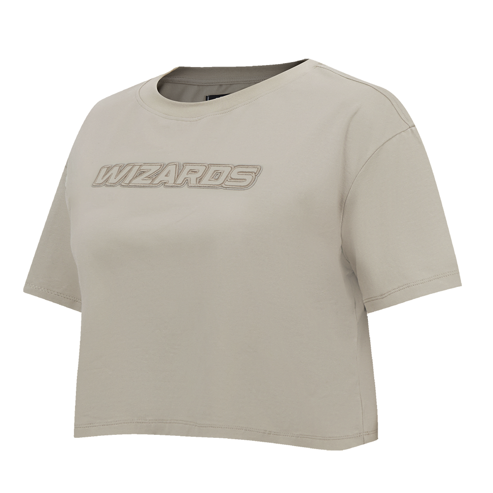 NBA WASHINGTON WIZARDS NEUTRAL SINGLE JERSEY BOXY TEE (TAUPE)