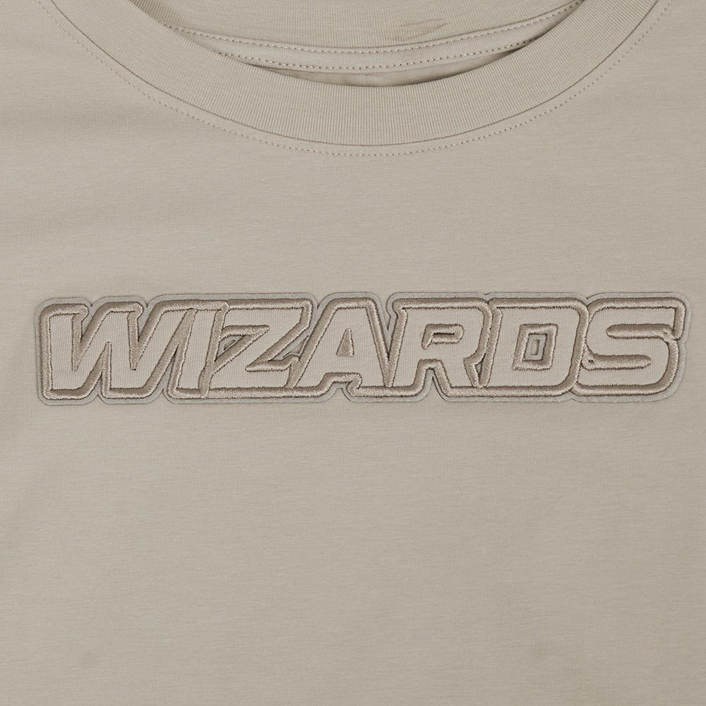 NBA WASHINGTON WIZARDS NEUTRAL SINGLE JERSEY BOXY TEE (TAUPE)
