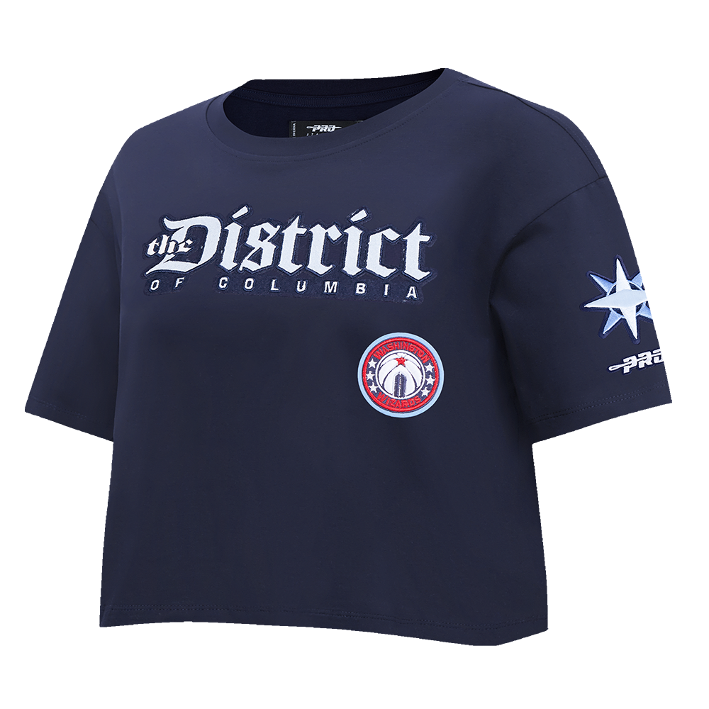 NBA WASHINGTON WIZARDS CITY EDITION 24-25 WOMEN'S SINGLE JERSEY BOXY TEE (MIDNIGHT NAVY)
