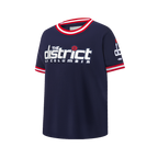 NBA WASHINGTON WIZARDS CLASSIC T-SHIRT CÔTELÉ RAYÉ À MANCHES COURTES POUR GARÇON JUNIOR (MARINE MINUIT/ROUGE)