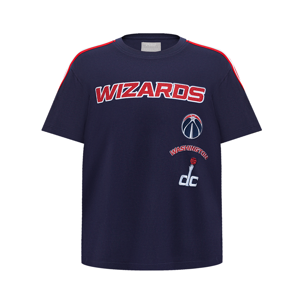 NBA WASHINGTON WIZARDS RETRO CLASSIC SINGLE JERSEY BIG BOY'S SINGLE JERSEY TAPING TEE (MIDNIGHT NAVY/RED)