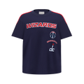 NBA WASHINGTON WIZARDS RETRO CLASSIC SINGLE JERSEY BIG BOY'S SINGLE JERSEY TAPING TEE (MIDNIGHT NAVY/RED)