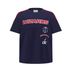 NBA WASHINGTON WIZARDS RETRO CLASSIC SINGLE JERSEY BIG BOY'S SINGLE JERSEY TAPING TEE (MIDNIGHT NAVY/RED)