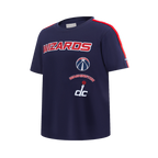 NBA WASHINGTON WIZARDS RETRO CLASSIC SINGLE JERSEY BIG BOY'S SINGLE JERSEY TAPING TEE (MIDNIGHT NAVY/RED)