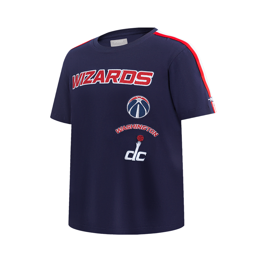 NBA WASHINGTON WIZARDS RETRO CLASSIC SINGLE JERSEY BIG BOYS SINGLE JERSEY TAPING TEE (MIDNIGHT NAVY/RED)