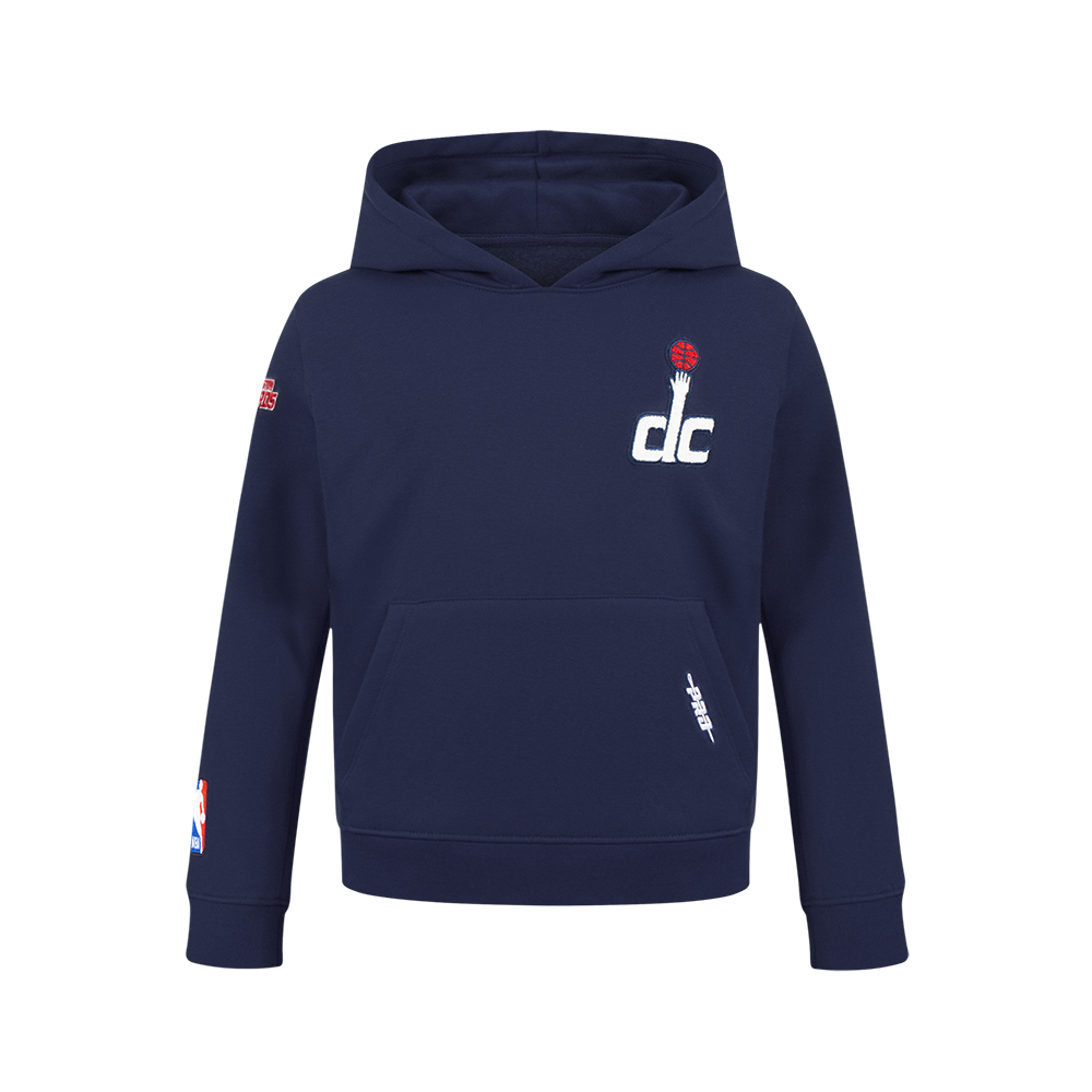 NBA WASHINGTON WIZARDS CLASSIC BIG BOY'S FLEECE PULLOVER HOODIE (MIDNIGHT NAVY)