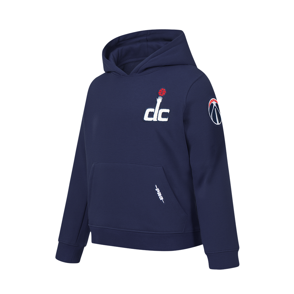NBA WASHINGTON WIZARDS CLASSIC BIG BOY'S FLEECE PULLOVER HOODIE (MIDNIGHT NAVY)