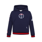 NBA WASHINGTON WIZARDS RETRO CLASSIC BIG BOY'S RIB FLEECE PULLOVER HOODIE (MIDNIGHT NAVY/RED/MIDNIGHT NAVY)