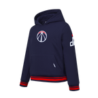 NBA WASHINGTON WIZARDS RETRO CLASSIC BIG BOY'S RIB FLEECE PULLOVER HOODIE (MIDNIGHT NAVY/RED/MIDNIGHT NAVY)
