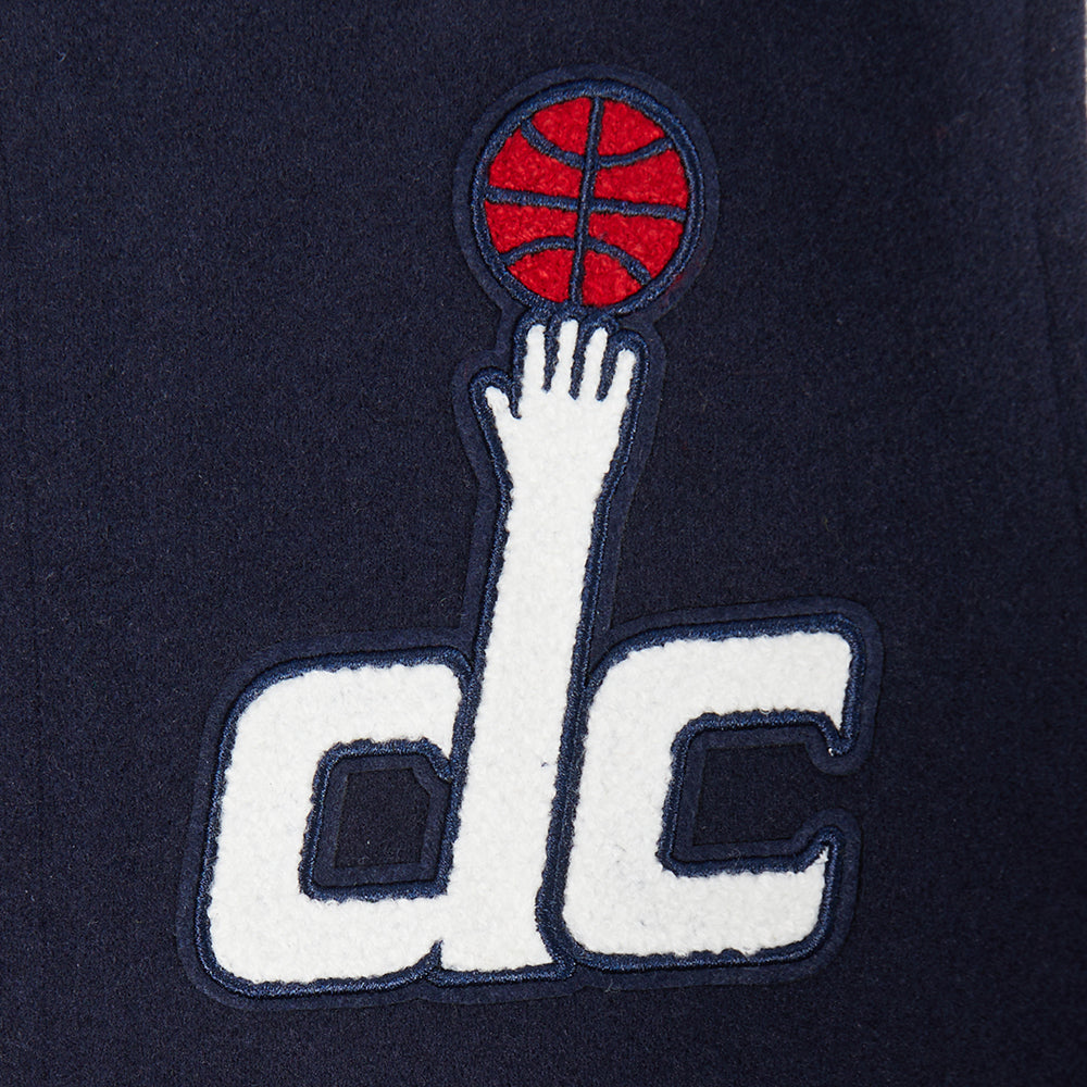 NBA WASHINGTON WIZARDS CLASSIC BIG BOY'S WOOL VARSITY JACKET (MIDNIGHT NAVY/WHITE)