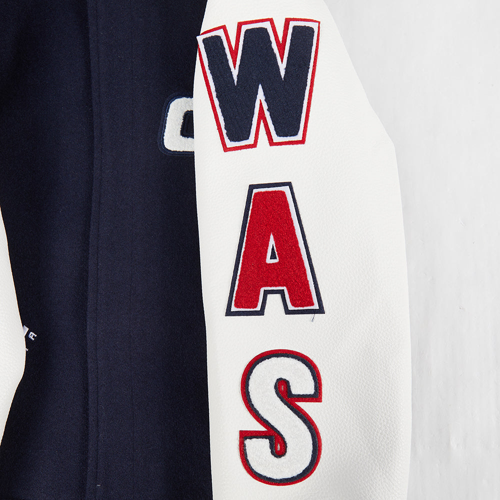NBA WASHINGTON WIZARDS CLASSIC BIG BOY'S WOOL VARSITY JACKET (MIDNIGHT NAVY/WHITE)