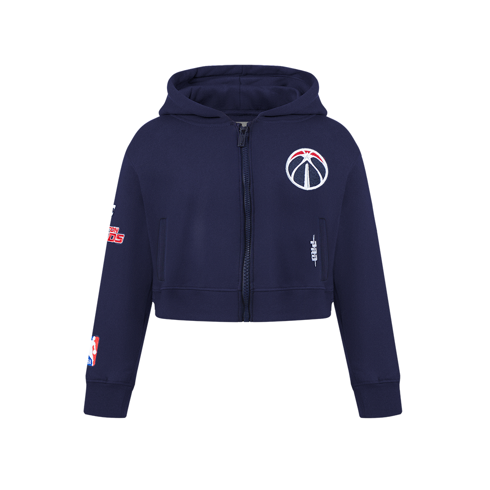 NBA WASHINGTON WIZARDS CLASSIC BIG GIRL'S FLC FZ HOODIE (MIDNIGHT NAVY)